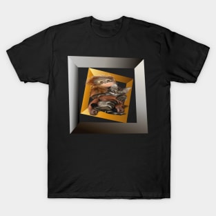 3d monkey and cat T-Shirt